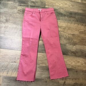 Sneak Peek Pink Flared crop jeans